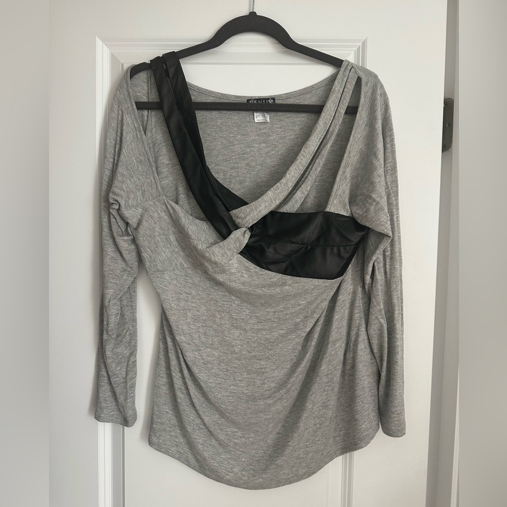 Venus Gray and Black Women's Top
